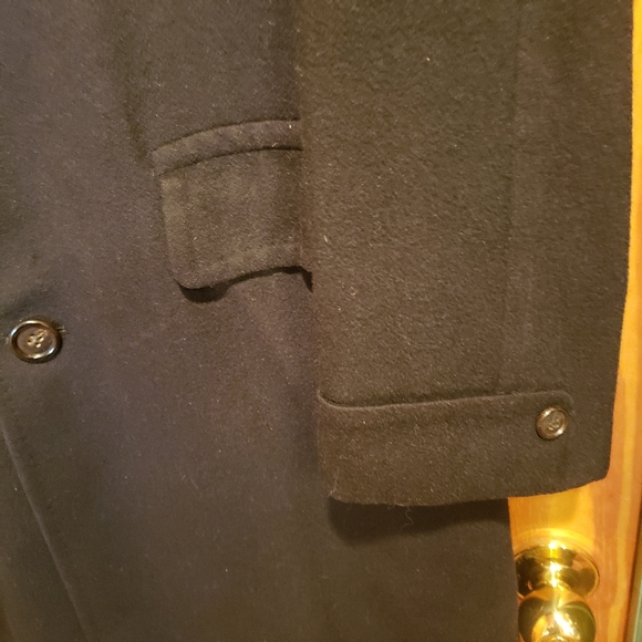 Vintage Cashmere Black Long Duster Coat Unisex - Picture 7 of 11